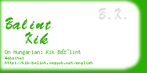 balint kik business card